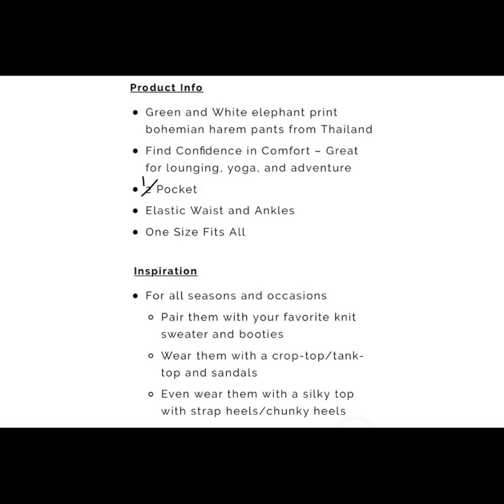 Bohemian Harem Pants🐘 One Size - Picture 6 of 8